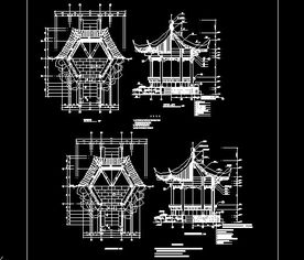 園林仿古建亭設(shè)計圖紙免費下載 園林古建